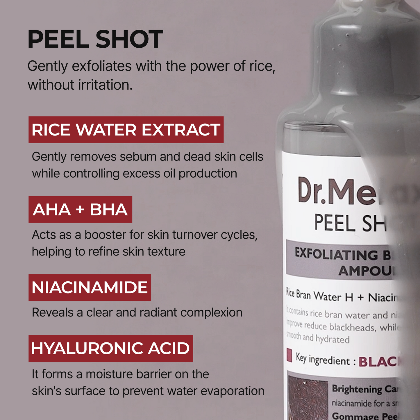 Sérum de riz noir -  Exfoliant naturel